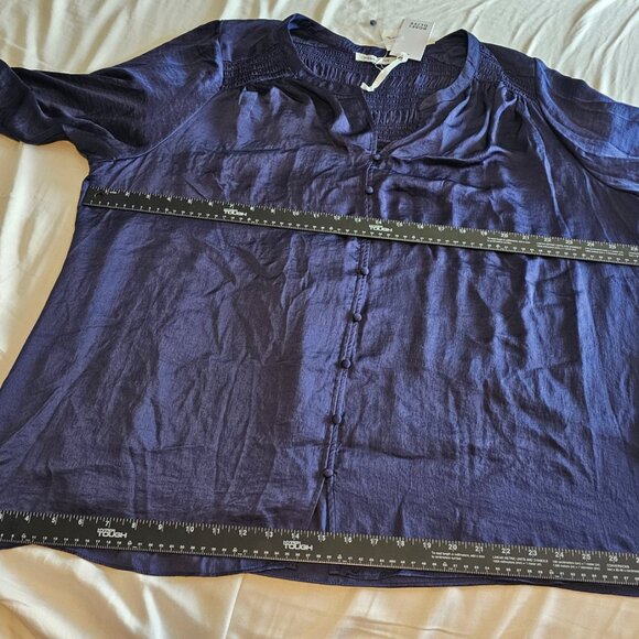 🆕 Rose & Olive Tunic Top Womens 3X Solid Blouse flowy plus size purple mauve - Picture 15 of 16